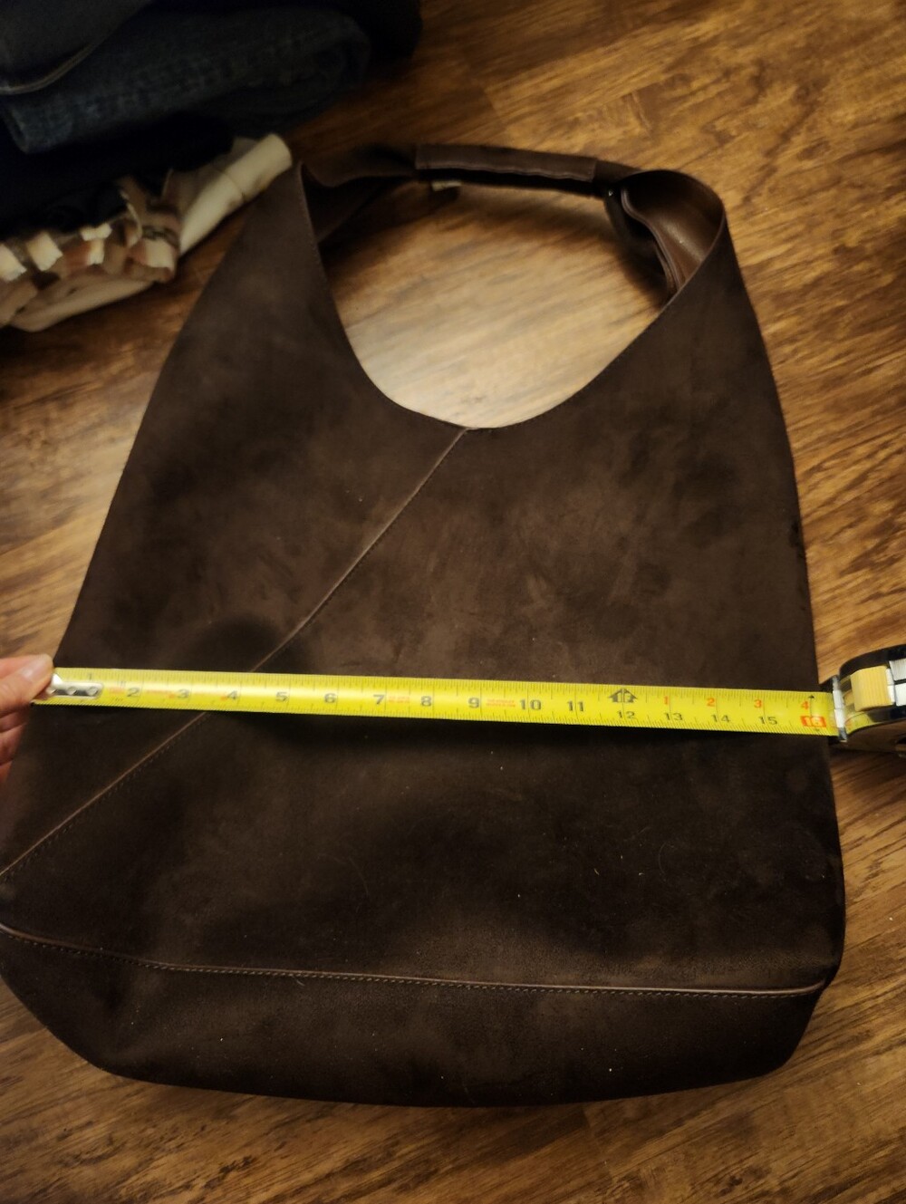 Banana Republic Dark Brown Faux Suede/Leather Hobo Bag - Picture 8 of 10